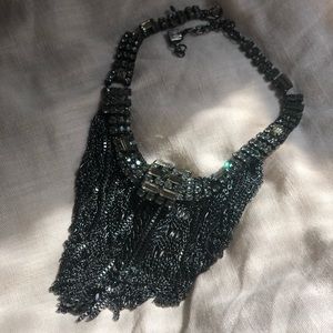 Dannijo Gunmetal fringe necklace